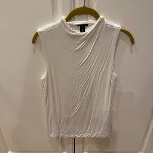 Halogen sleeveless white stretch cotton top